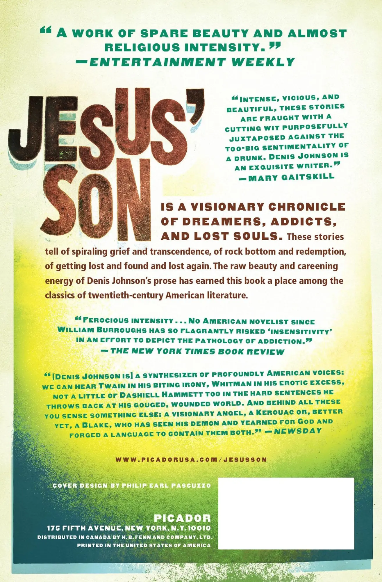 Rückseite: 9780312428747 | Jesus' Son | Denis Johnson | Taschenbuch | Picador | Englisch | 2009