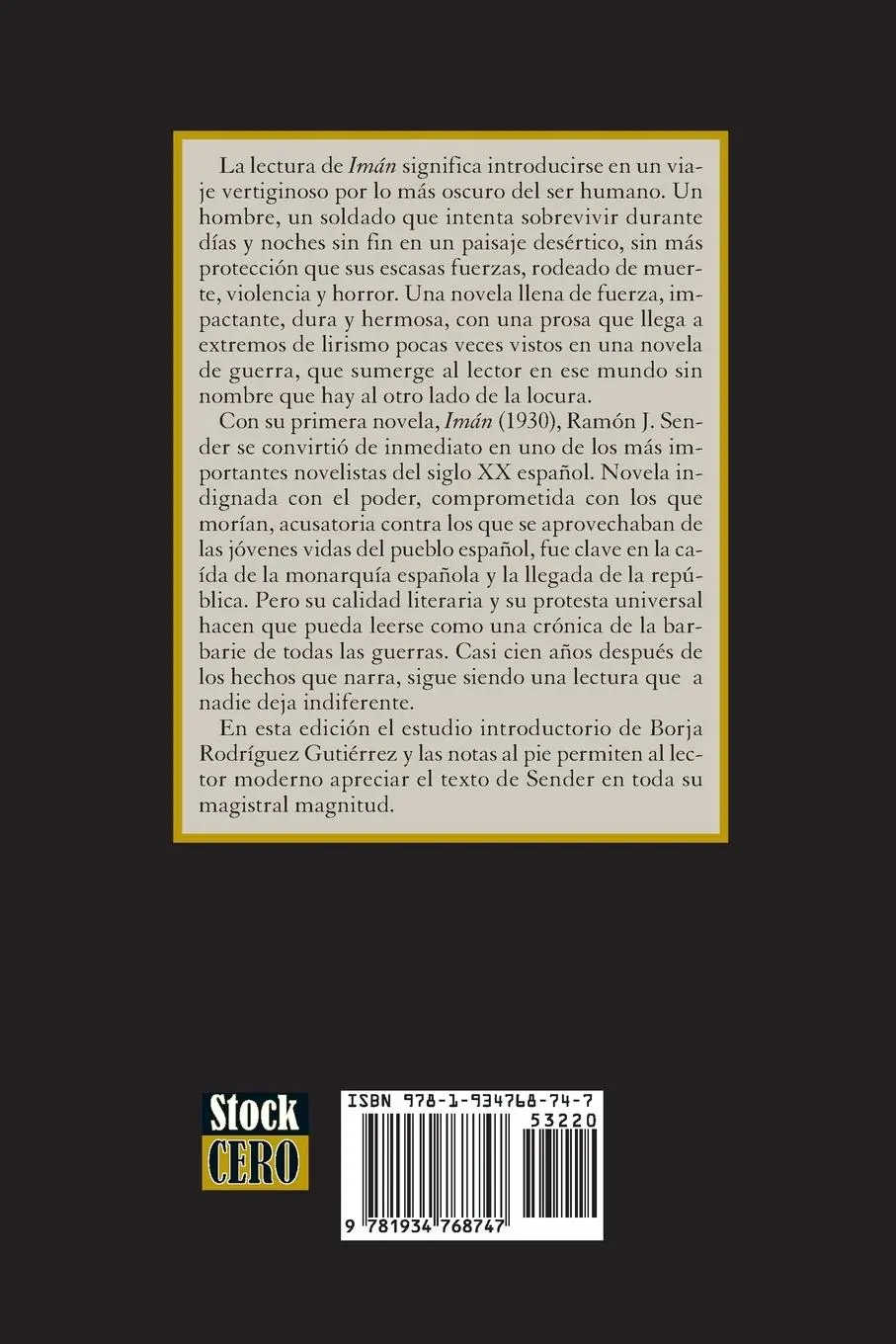 Rückseite: 9781934768747 | Iman | Ramon J. Sender | Taschenbuch | Spanisch | 2014 | Stockcero