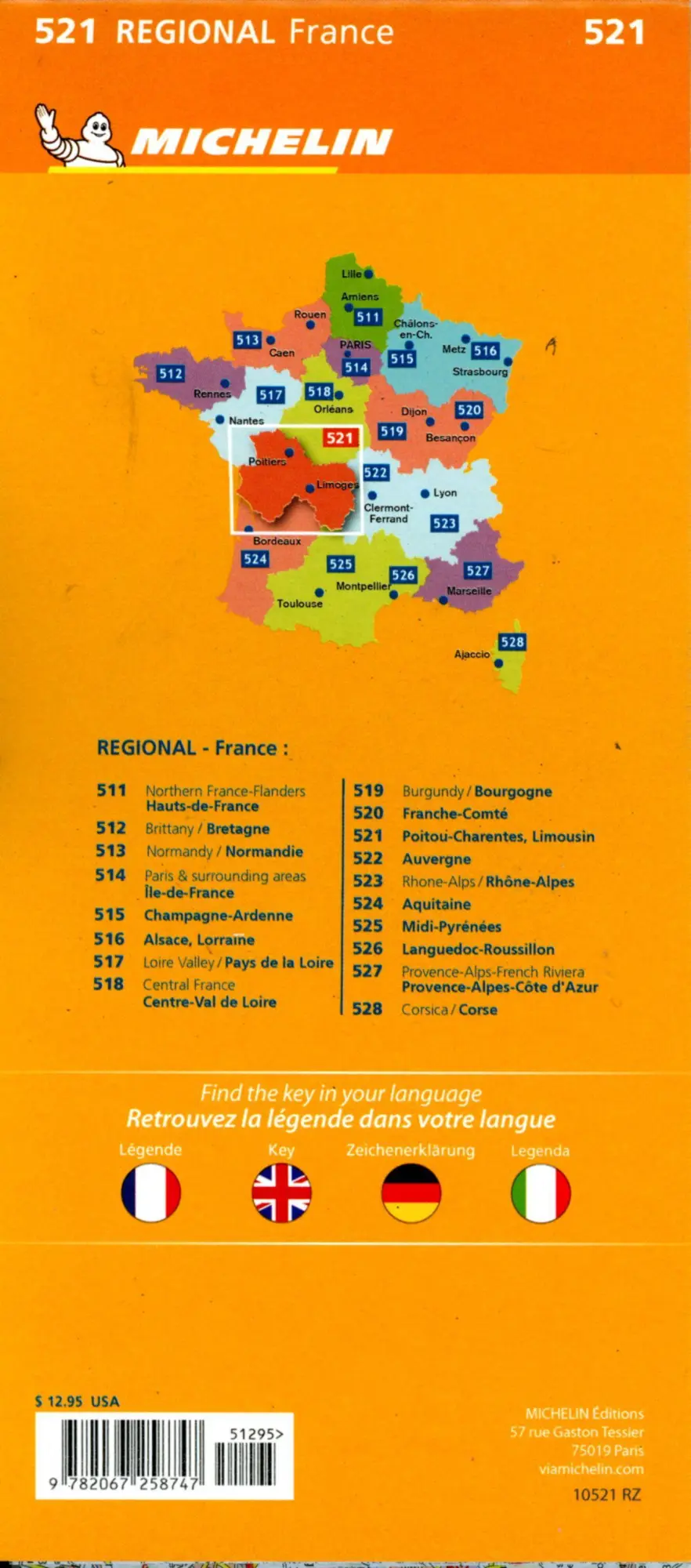Bild: 9782067258747 | Michelin Poitou-Charentes | Straßen- und Tourismuskarte 1:200.000