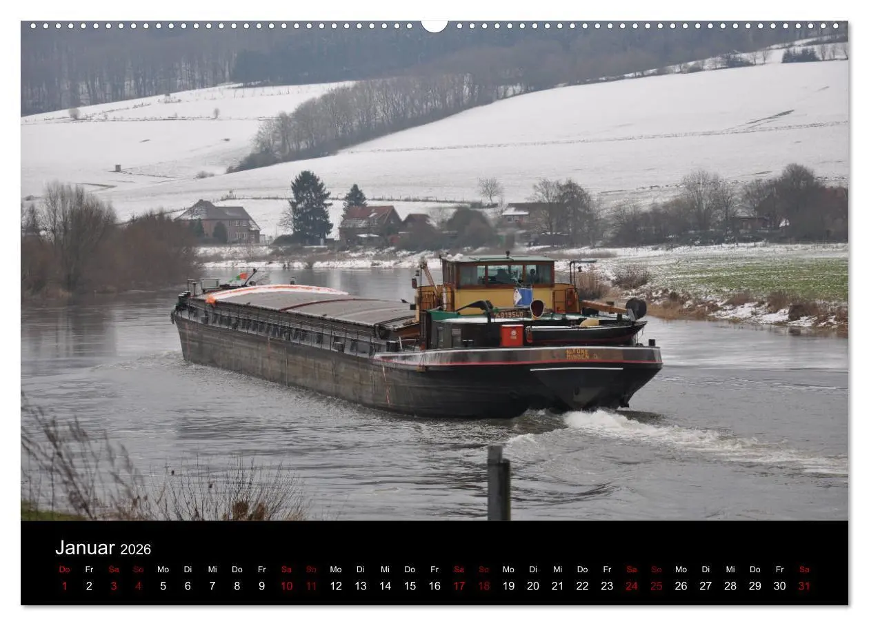 Bild: 9783457768747 | Schiffe auf der Oberweser (hochwertiger Premium Wandkalender 2026...
