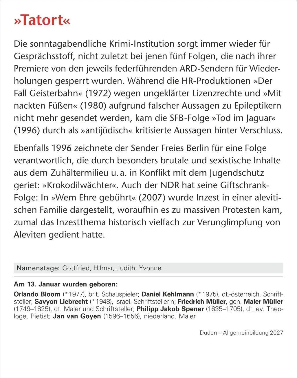 Bild: 9783840038747 | Duden Allgemeinbildung Tagesabreißkalender 2027 - Wissen und Quizzen
