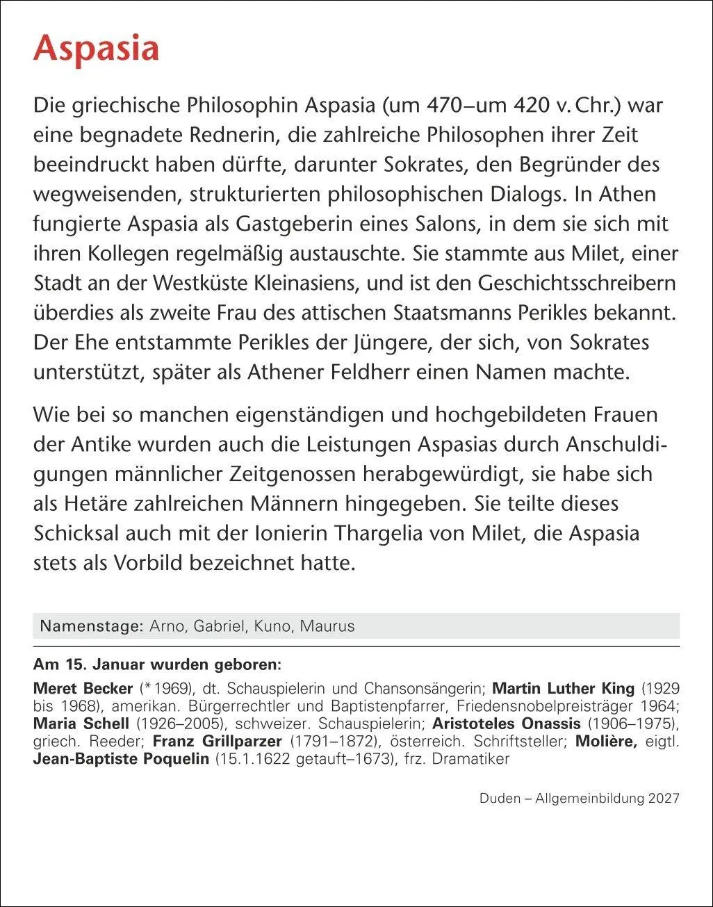 Bild: 9783840038747 | Duden Allgemeinbildung Tagesabreißkalender 2027 - Wissen und Quizzen