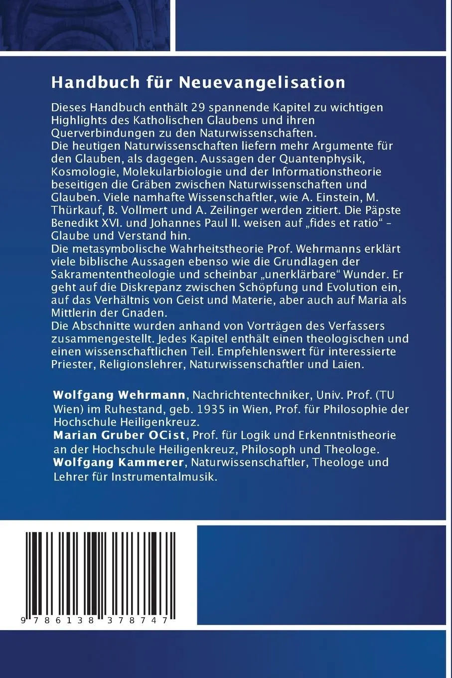 Rückseite: 9786138378747 | Handbuch für Neuevangelisation | Wolfgang Wehrmann (u. a.) | Buch