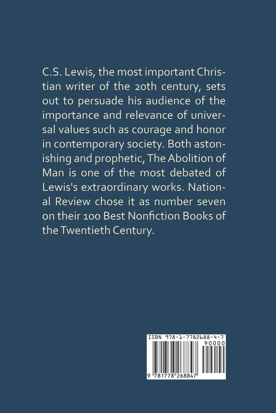 Rückseite: 9781778268847 | The Abolition of Man | C. S. Lewis | Taschenbuch | Englisch | 2022