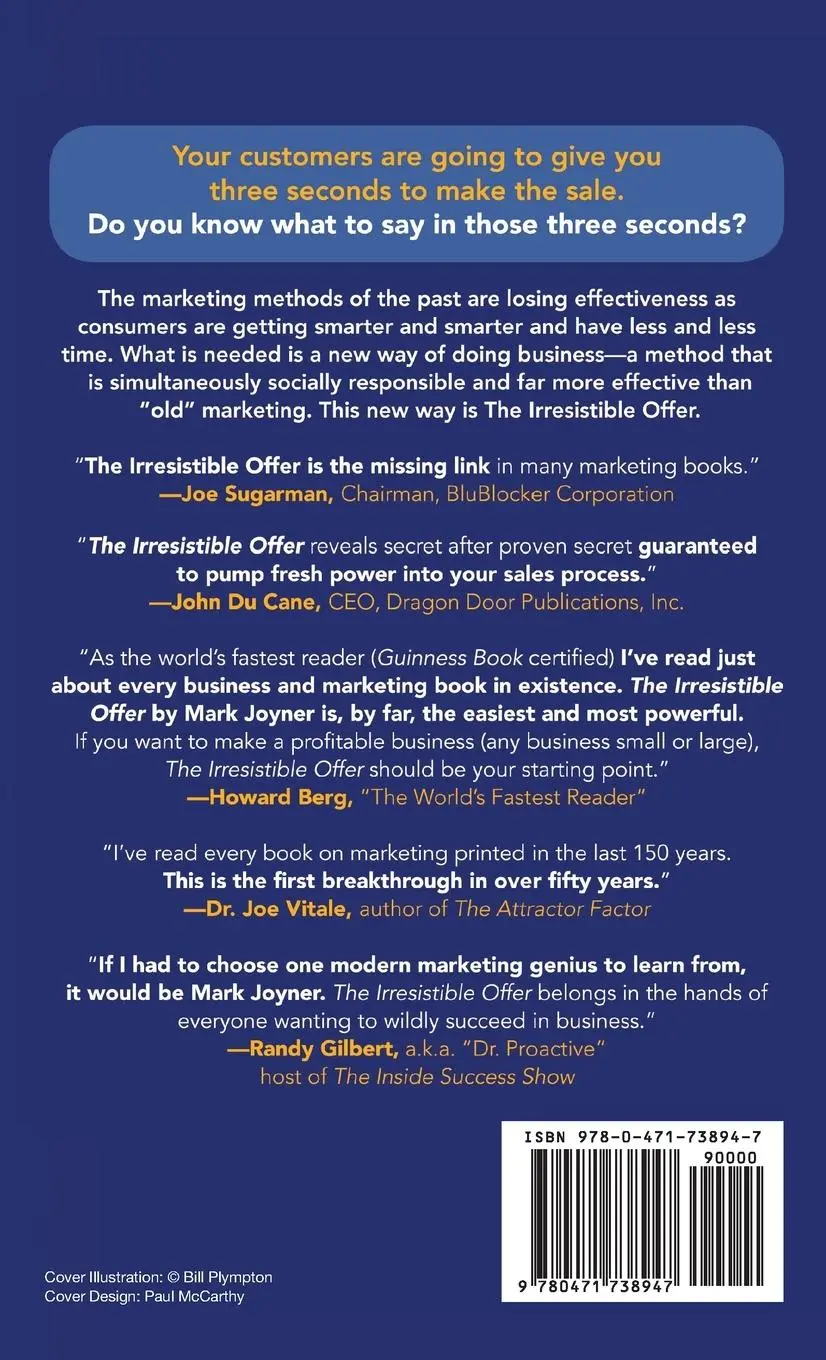 Rückseite: 9780471738947 | The Irresistible Offer | Mark Joyner | Buch | 240 S. | Englisch | 2005