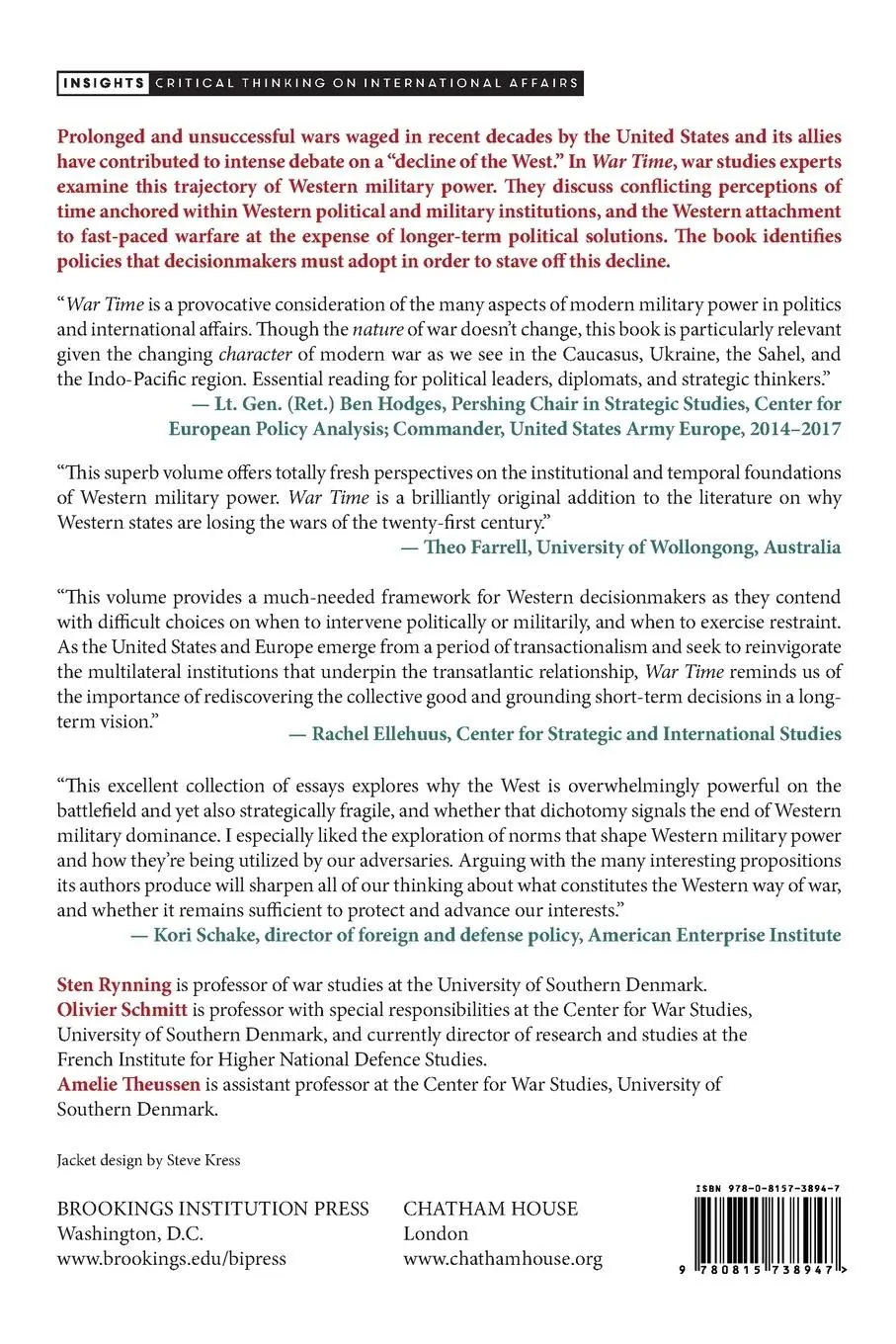 Rückseite: 9780815738947 | War Time | Temporality and the Decline of Western Military Power