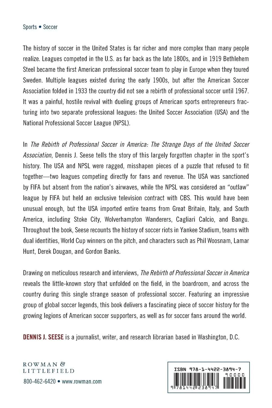 Rückseite: 9781442238947 | Rebirth of Professional Soccer in America | Dennis J. Seese | Buch
