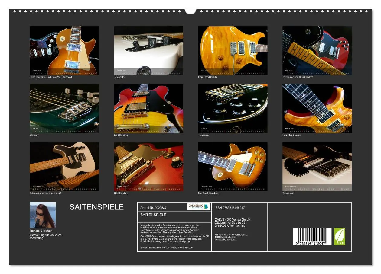 Bild: 9783516148947 | SAITENSPIELE (hochwertiger Premium Wandkalender 2026 DIN A2 quer),...