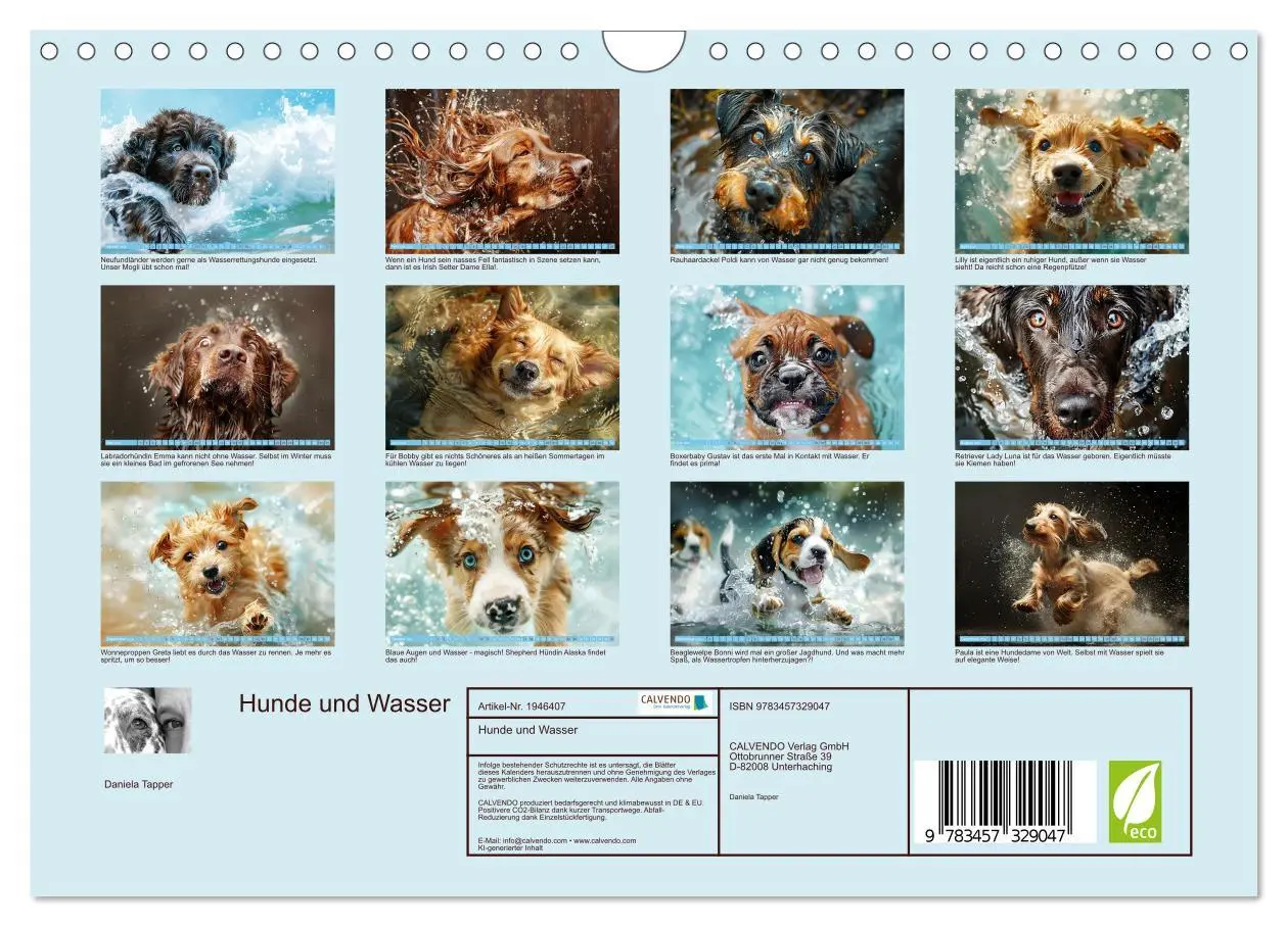 Bild: 9783457329047 | Hunde und Wasser (Wandkalender 2026 DIN A4 quer), CALVENDO...