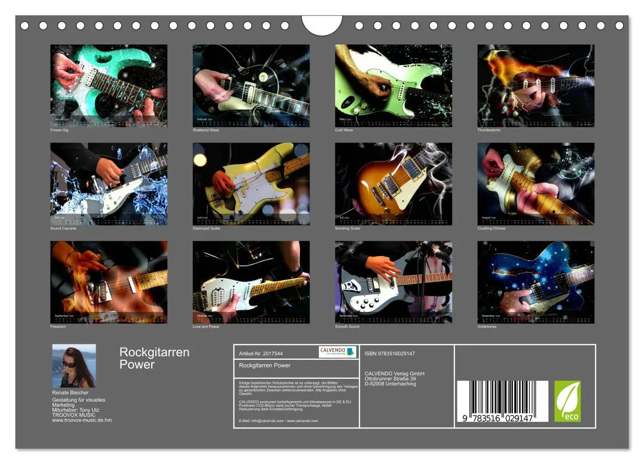 Bild: 9783516029147 | Rockgitarren Power (Wandkalender 2026 DIN A4 quer), CALVENDO...