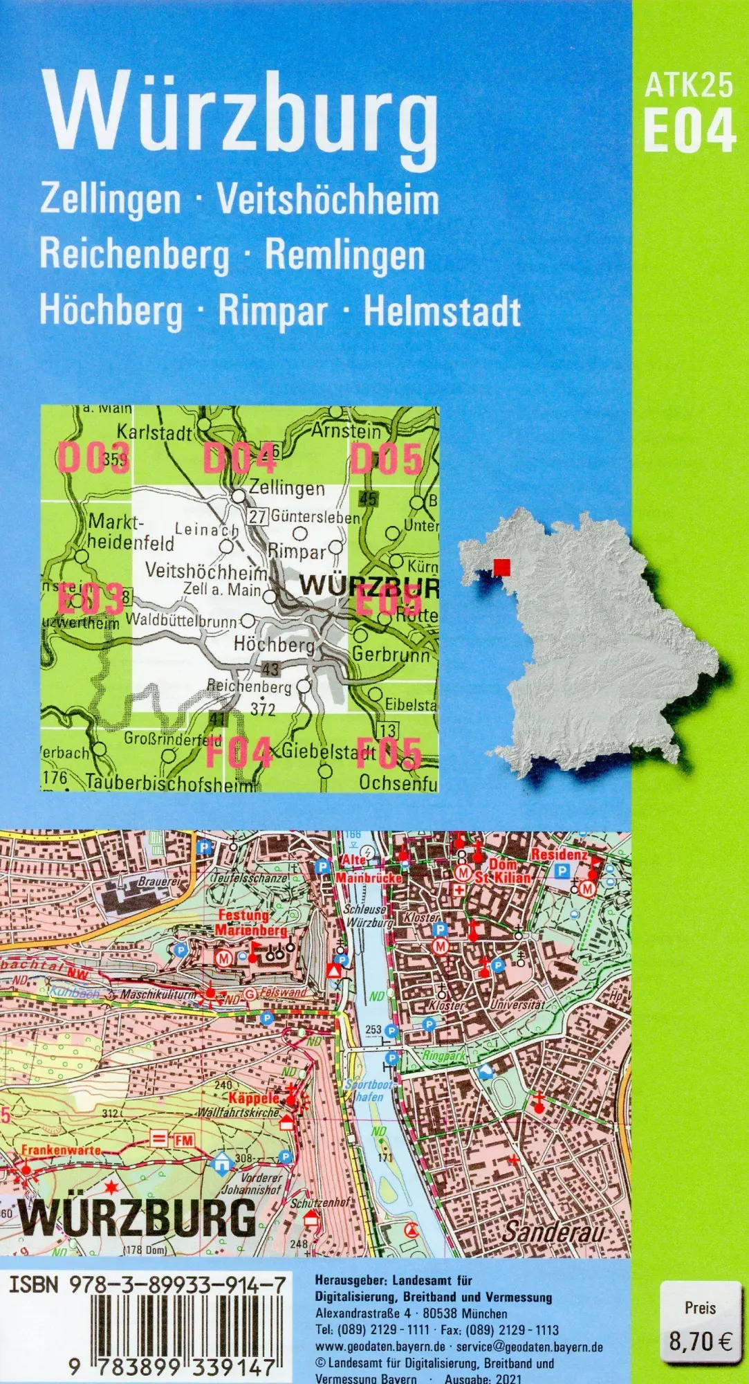 Bild: 9783899339147 | Würzburg 1:25 000 | Digitalisierung | (Land-)Karte | Deutsch | 2021