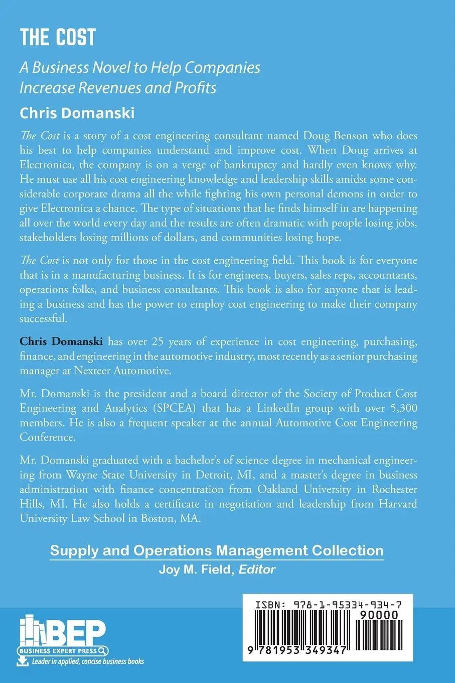 Rückseite: 9781953349347 | The Cost | Chris Domanski | Taschenbuch | Englisch | 2020