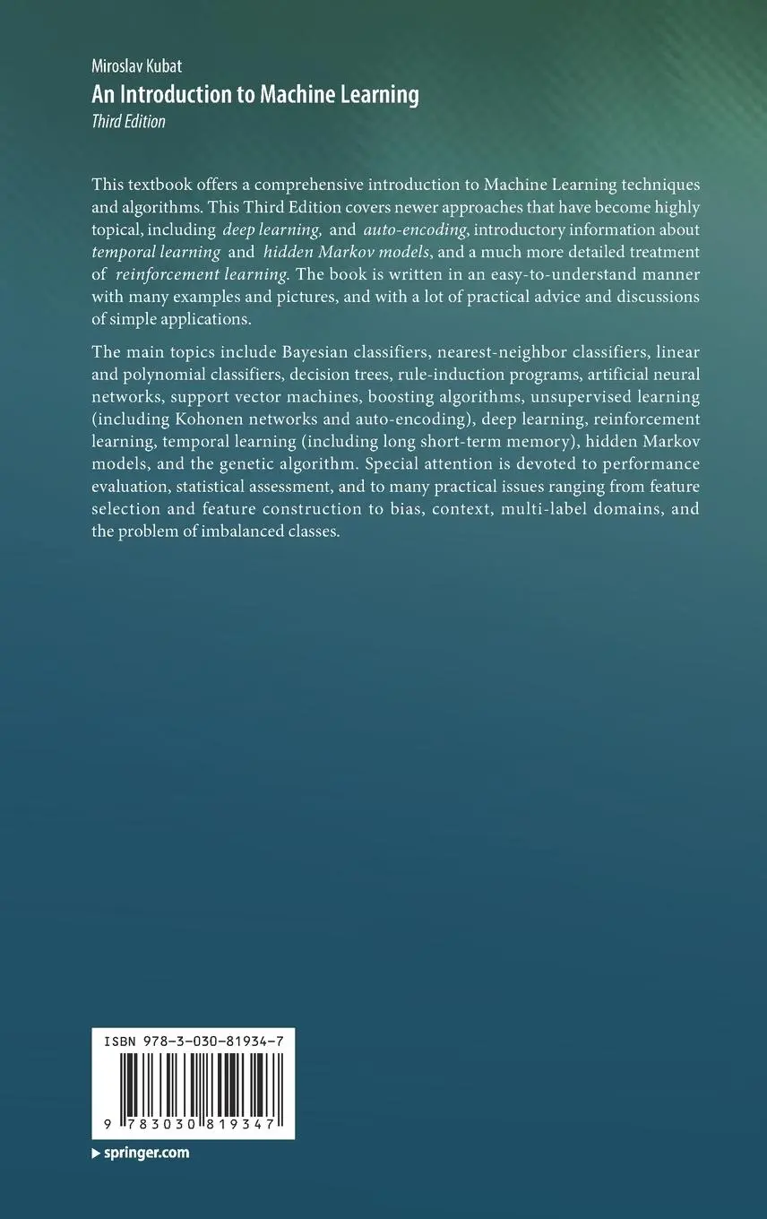 Rückseite: 9783030819347 | An Introduction to Machine Learning | Miroslav Kubat | Buch | xviii