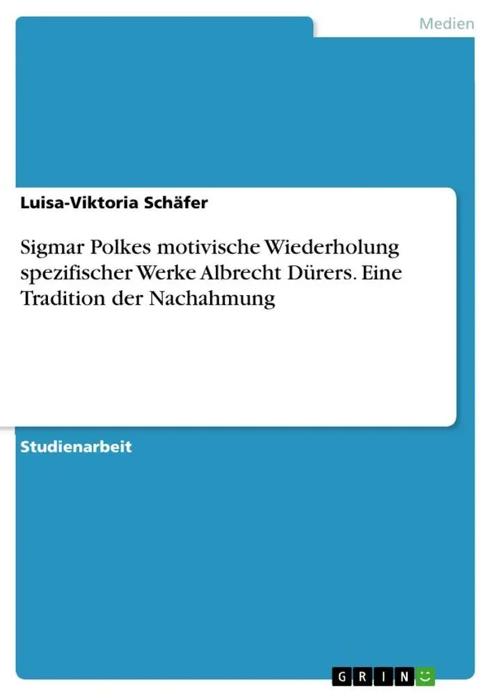 Cover: 9783346109347 | Sigmar Polkes motivische Wiederholung spezifischer Werke Albrecht...