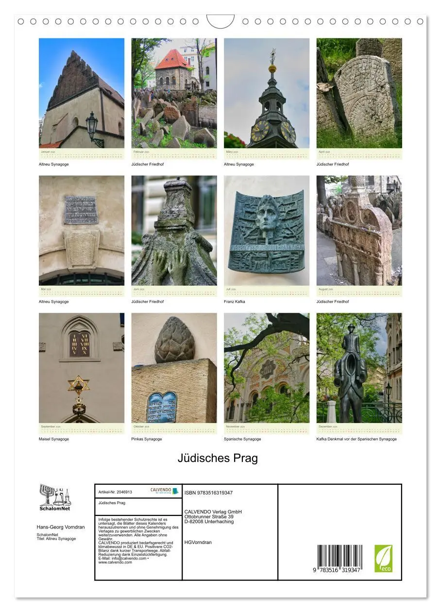 Bild: 9783516319347 | Jüdisches Prag (Wandkalender 2026 DIN A3 hoch), CALVENDO...