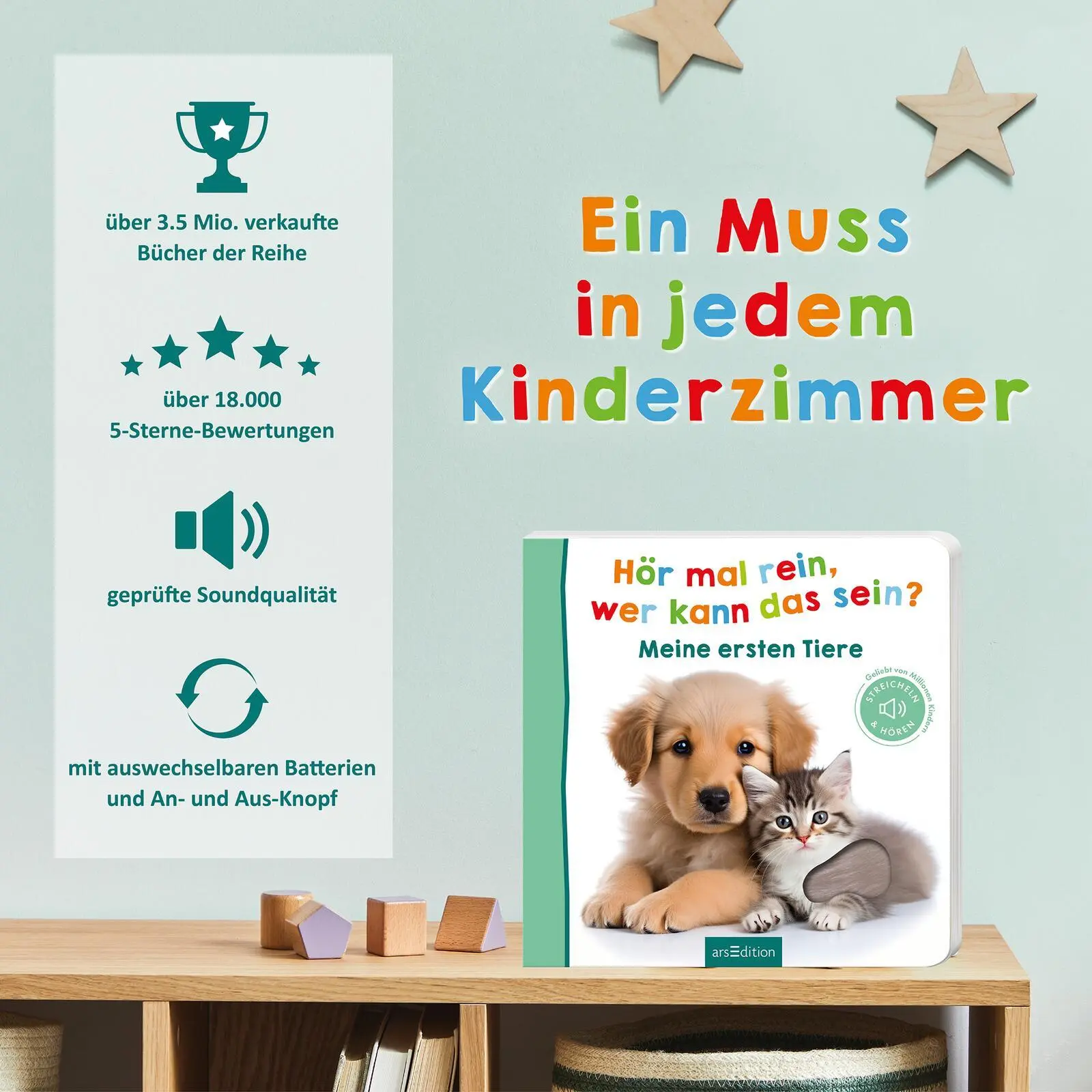 Bild: 9783845859347 | Hör mal rein, wer kann das sein? - Meine ersten Tiere | Buch | 12 S.