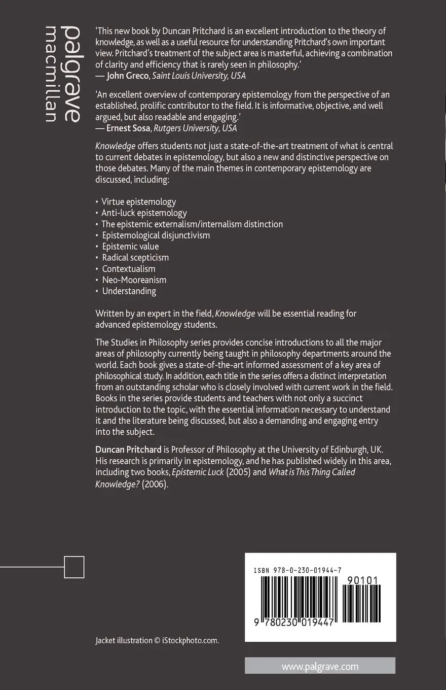 Rückseite: 9780230019447 | Knowledge | D. Pritchard | Taschenbuch | xii | Englisch | 2009