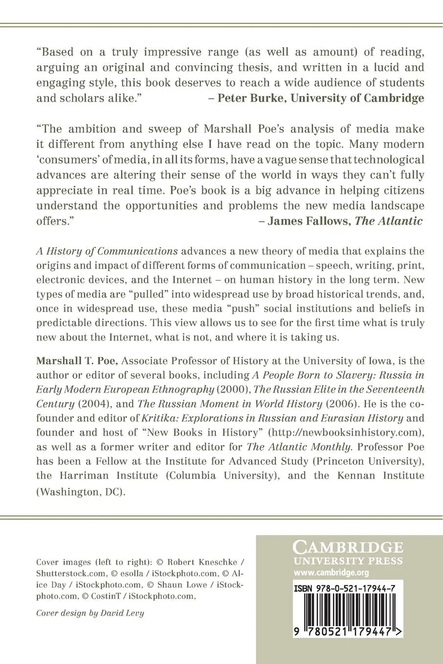Rückseite: 9780521179447 | A History of Communications | Marshall T. Poe | Taschenbuch | Englisch