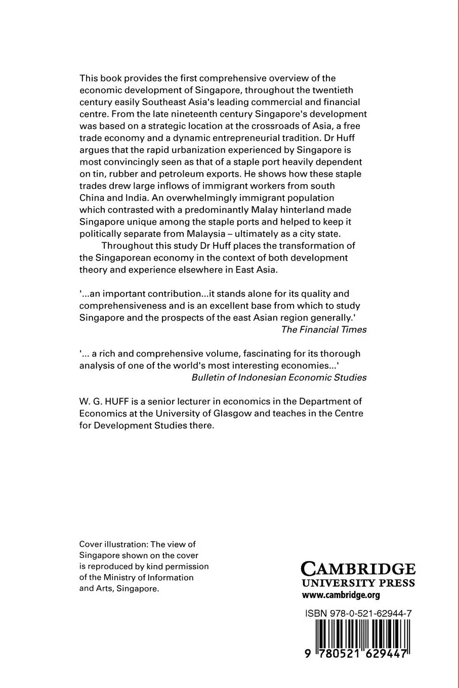 Rückseite: 9780521629447 | The Economic Growth of Singapore | W. G. Huff | Taschenbuch | Englisch
