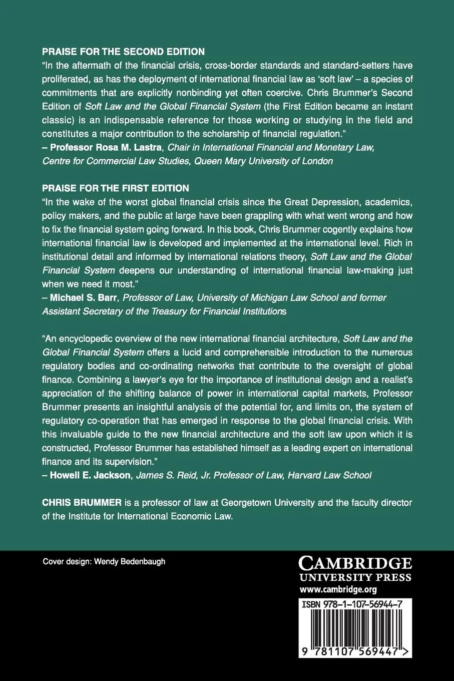 Rückseite: 9781107569447 | Soft Law and the Global Financial System | Christopher Brummer | Buch