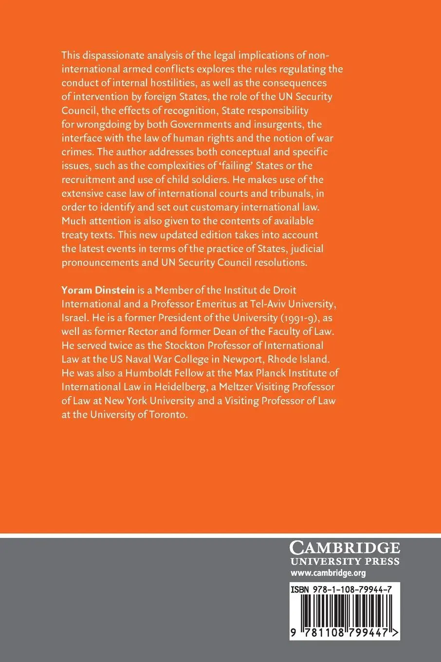 Rückseite: 9781108799447 | Non-International Armed Conflicts in International Law | Dinstein