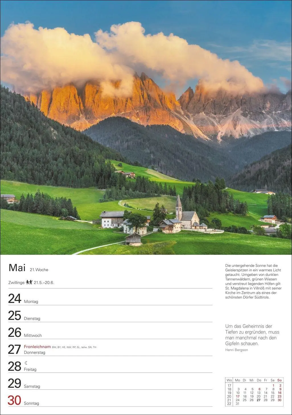 Bild: 9783840039447 | Südtirol Wochenplaner 2027 - Eine Reise in 53 Bildern | Ulrike Issel