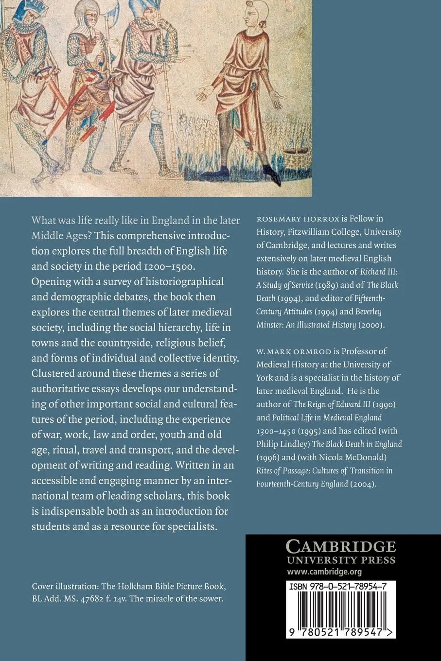 Rückseite: 9780521789547 | A Social History of England, 1200-1500 | Rosemary Horrox (u. a.)