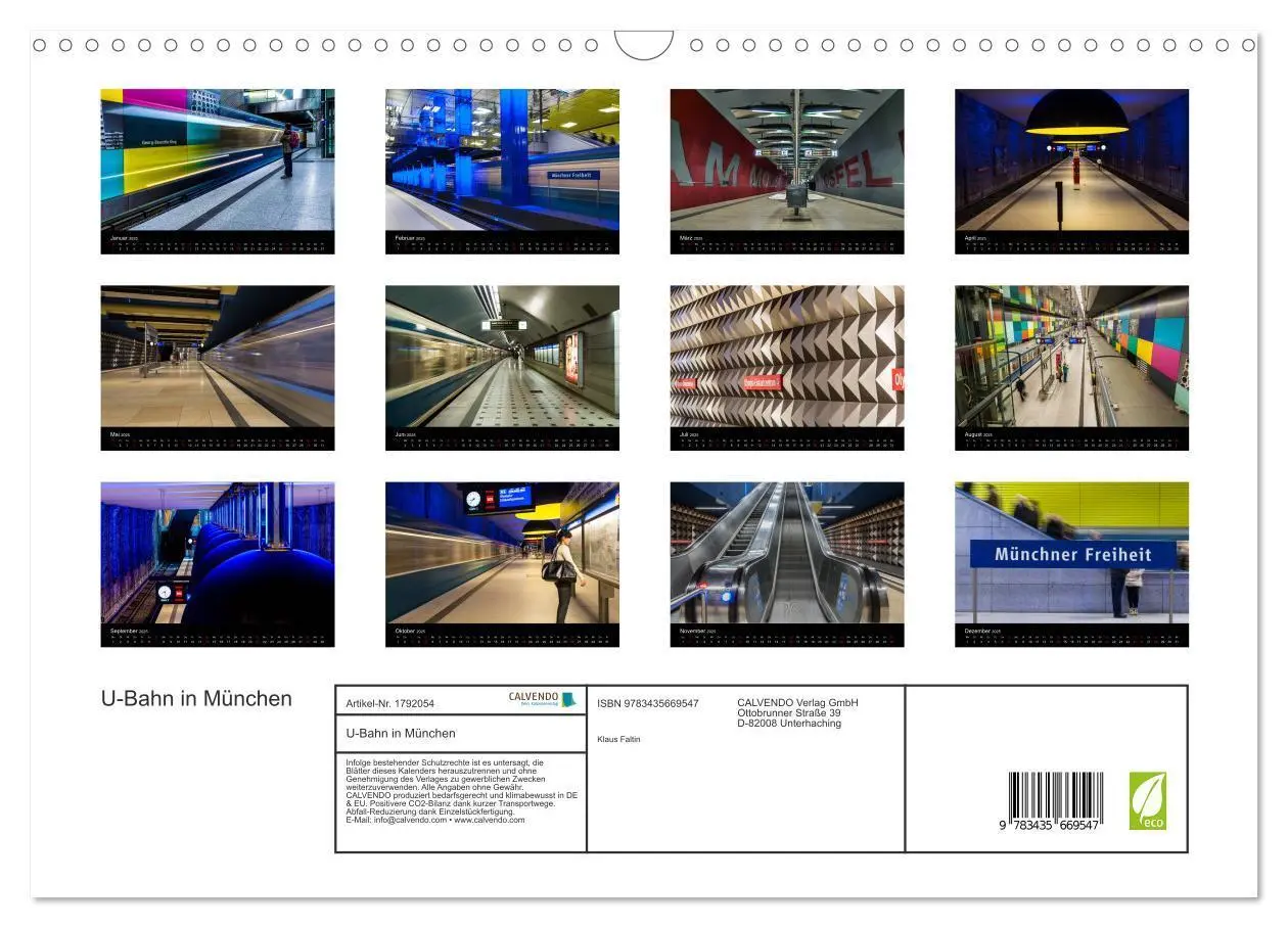 Bild: 9783435669547 | U-Bahn in München (Wandkalender 2025 DIN A3 quer), CALVENDO...