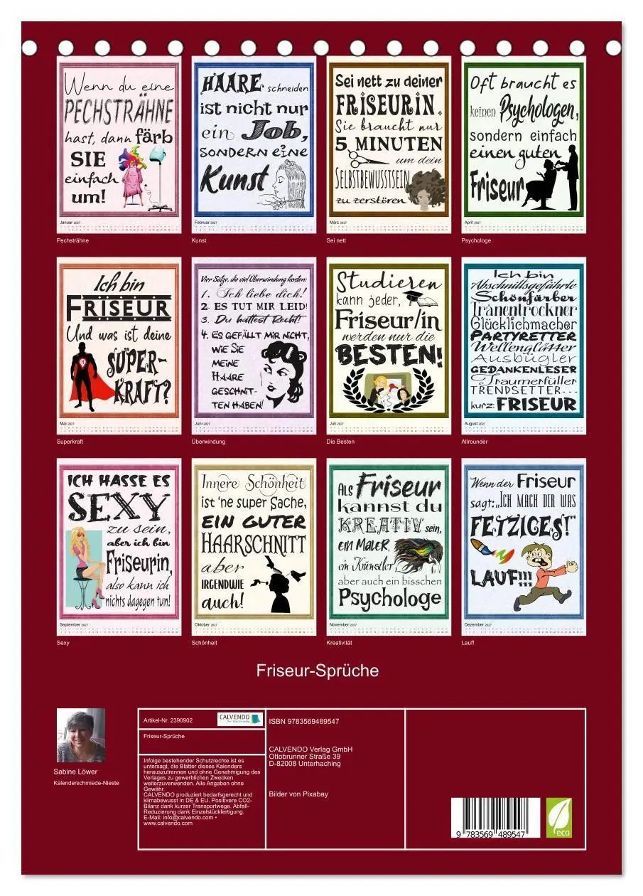Bild: 9783569489547 | Friseur-Sprüche (Tischkalender 2027 DIN A5 hoch), CALVENDO...