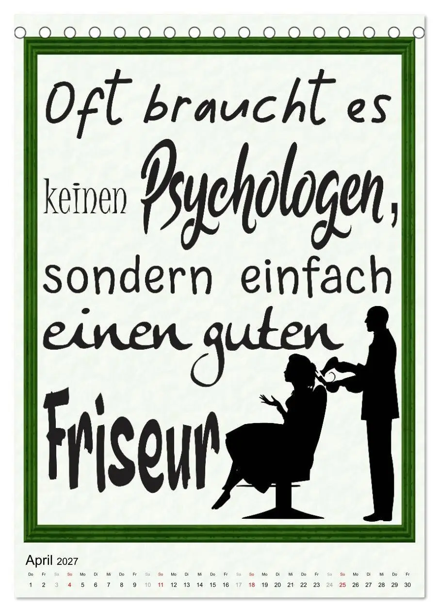 Bild: 9783569489547 | Friseur-Sprüche (Tischkalender 2027 DIN A5 hoch), CALVENDO...
