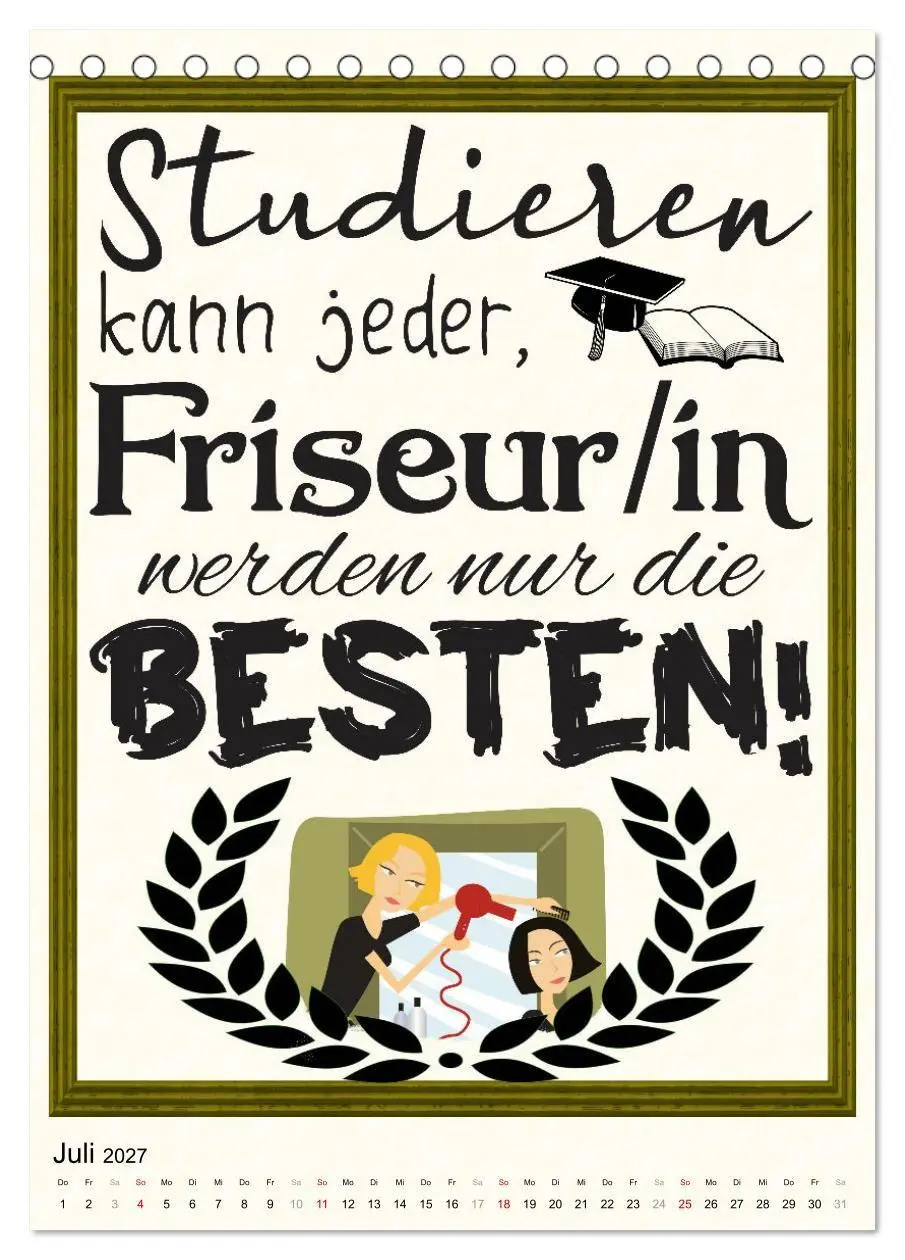Bild: 9783569489547 | Friseur-Sprüche (Tischkalender 2027 DIN A5 hoch), CALVENDO...