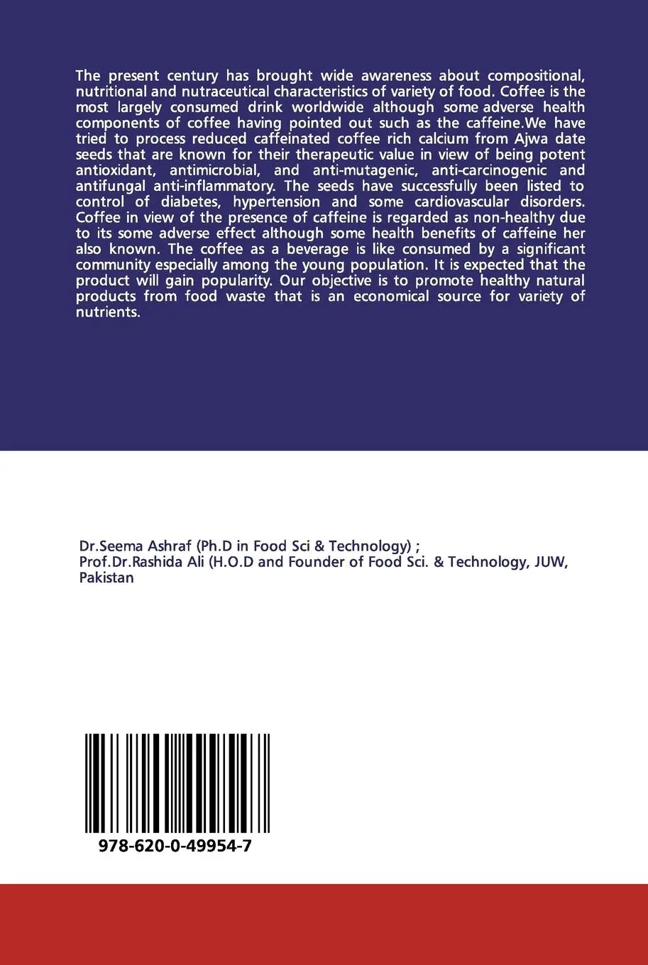 Rückseite: 9786200499547 | Nutraceutical Ajwa Date Seed Powder as Coffee Replacer | Taschenbuch