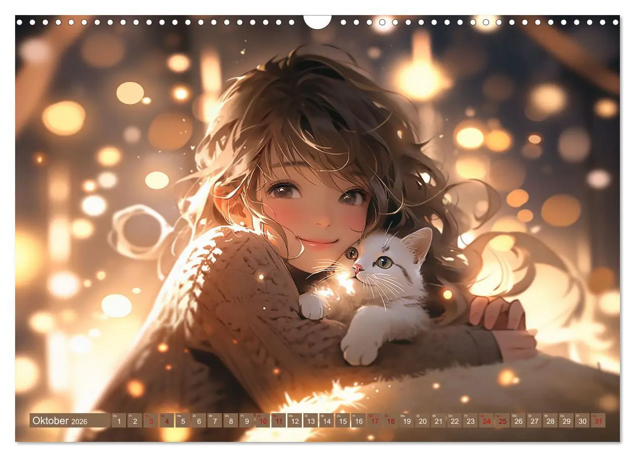 Bild: 9783457509647 | Manga Tierliebe (Wandkalender 2026 DIN A3 quer), CALVENDO...