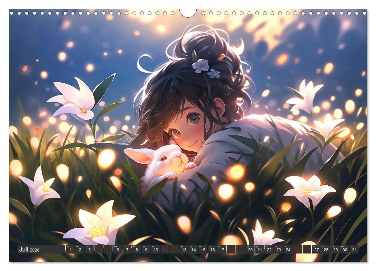 Bild: 9783457509647 | Manga Tierliebe (Wandkalender 2026 DIN A3 quer), CALVENDO...