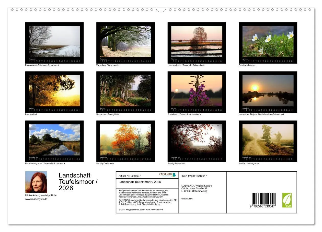 Bild: 9783516219647 | Landschaft Teufelsmoor / 2026 (hochwertiger Premium Wandkalender...