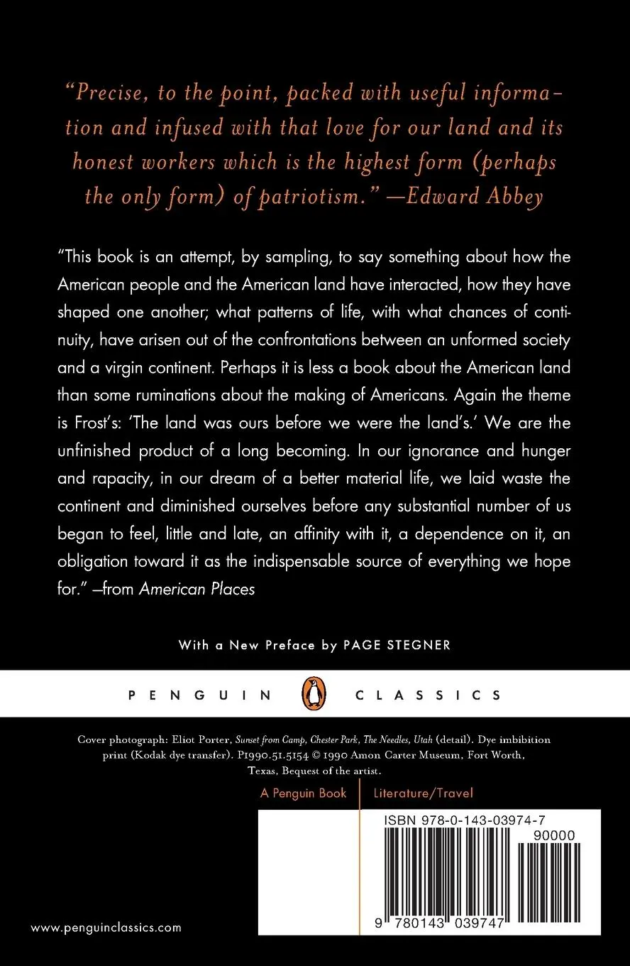 Rückseite: 9780143039747 | American Places | Wallace Stegner (u. a.) | Taschenbuch | Englisch
