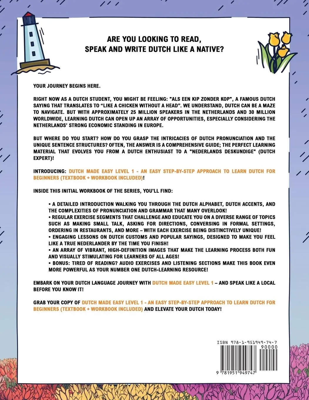 Rückseite: 9781951949747 | Dutch Made Easy Level 1 | Lingo Mastery | Taschenbuch | Englisch