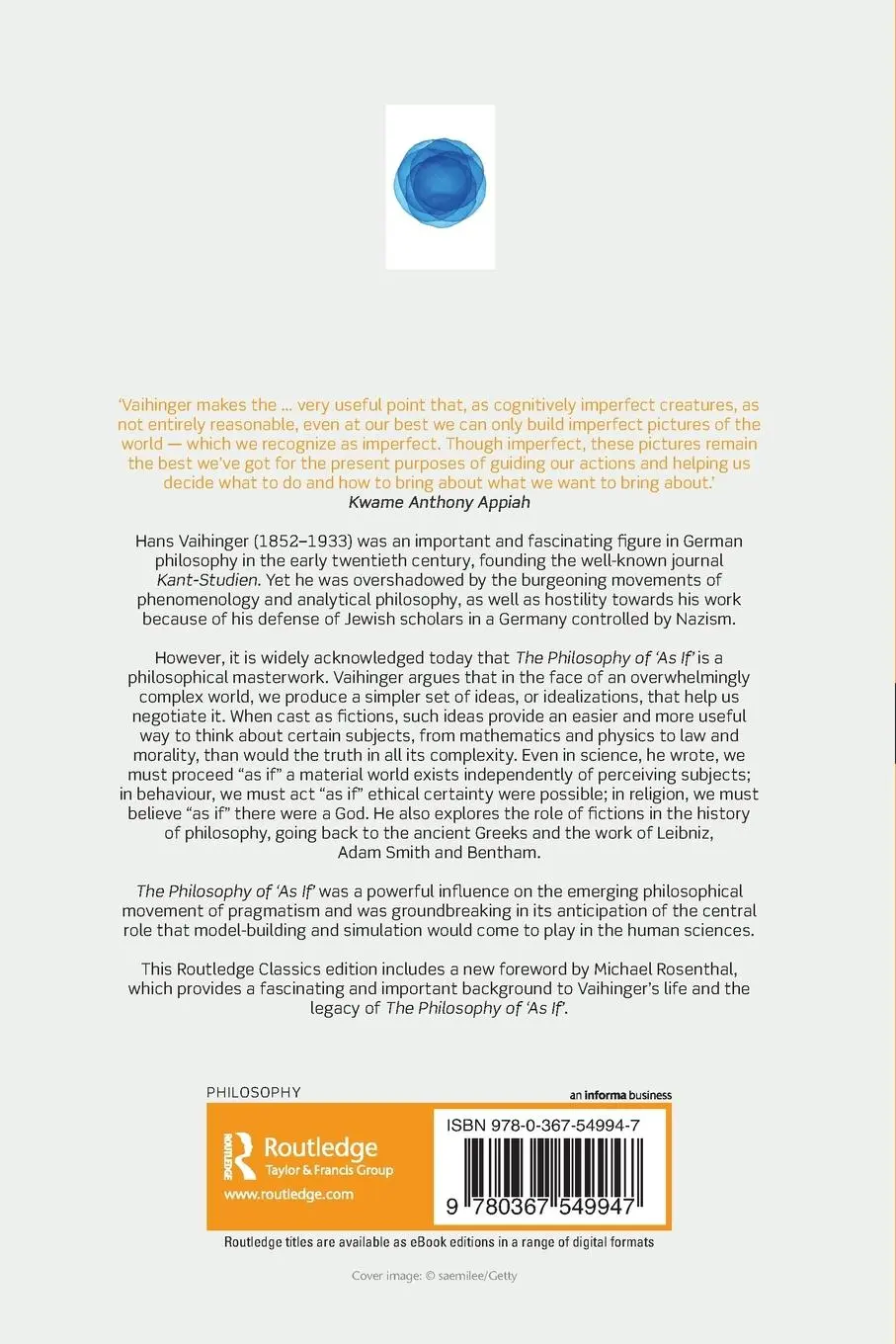 Rückseite: 9780367549947 | The Philosophy of 'As If' | Hans Vaihinger | Taschenbuch | Englisch