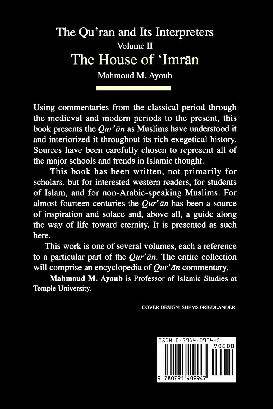 Rückseite: 9780791409947 | The Qur¿an and Its Interpreters | The House of 'Imr¿n | Ayoub | Buch