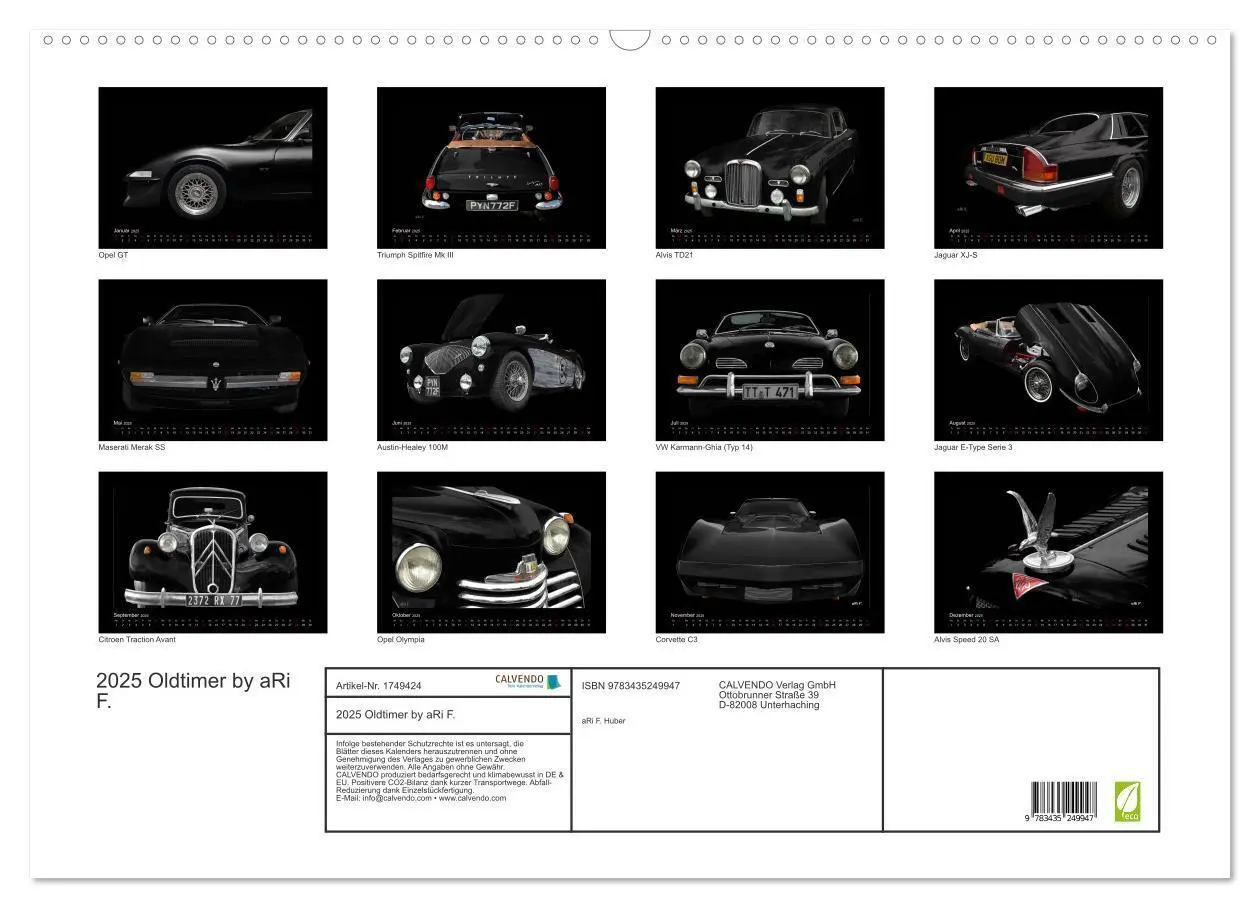 Bild: 9783435249947 | 2025 Oldtimer by aRi F. (Wandkalender 2025 DIN A2 quer), CALVENDO...