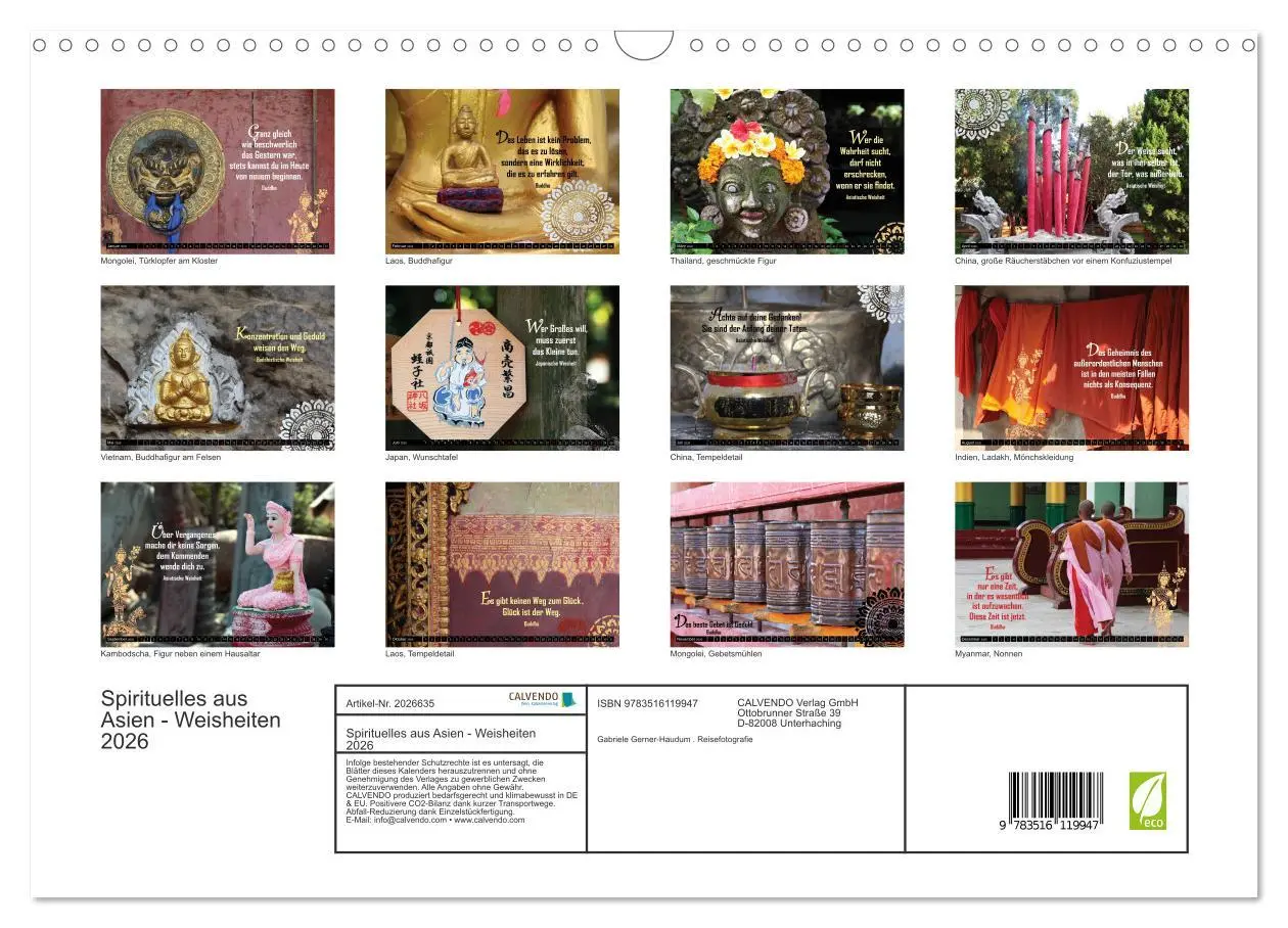 Bild: 9783516119947 | Spirituelles aus Asien - Weisheiten 2026 (Wandkalender 2026 DIN A3...