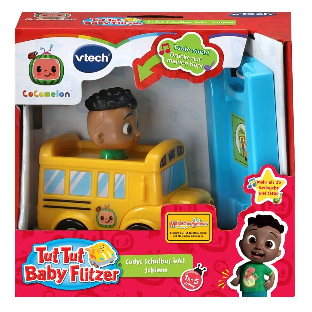 Bild: 3417765580048 | Tut Tut Baby Flitzer - CoComelon Codys Schulbus inkl. Schiene | 2023