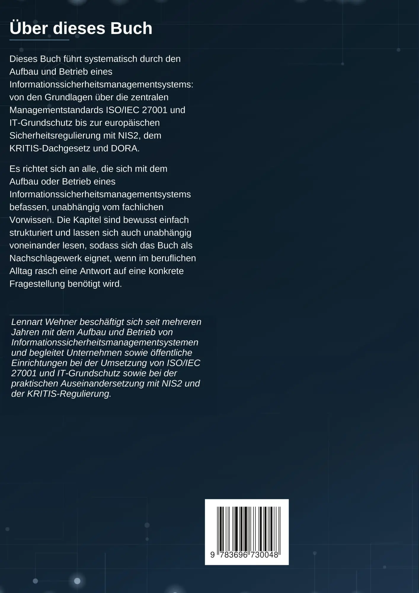 Rückseite: 9783696730048 | Informationssicherheitsmanagement | Lennart Wehner | Taschenbuch