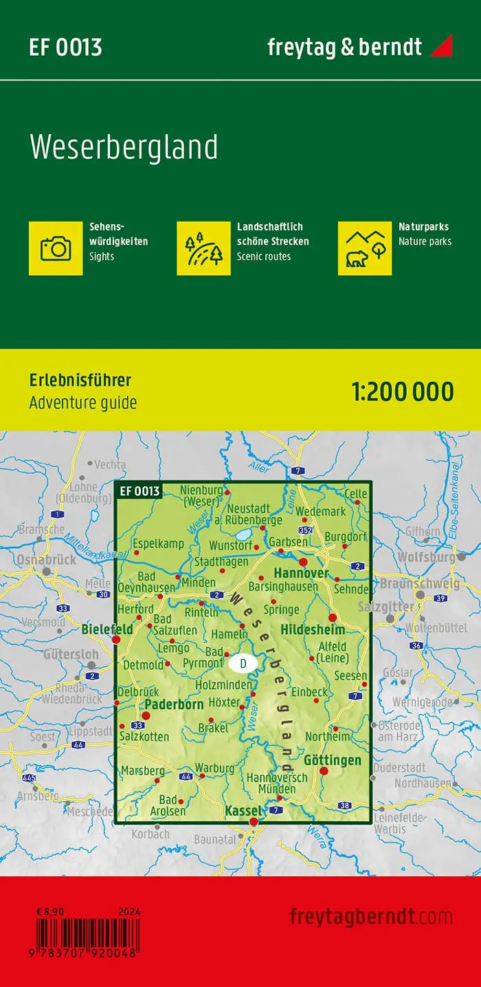 Rückseite: 9783707920048 | freytag &amp; berndt Freizeitkarte Weserbergland, Erlebnisführer 1:200.000
