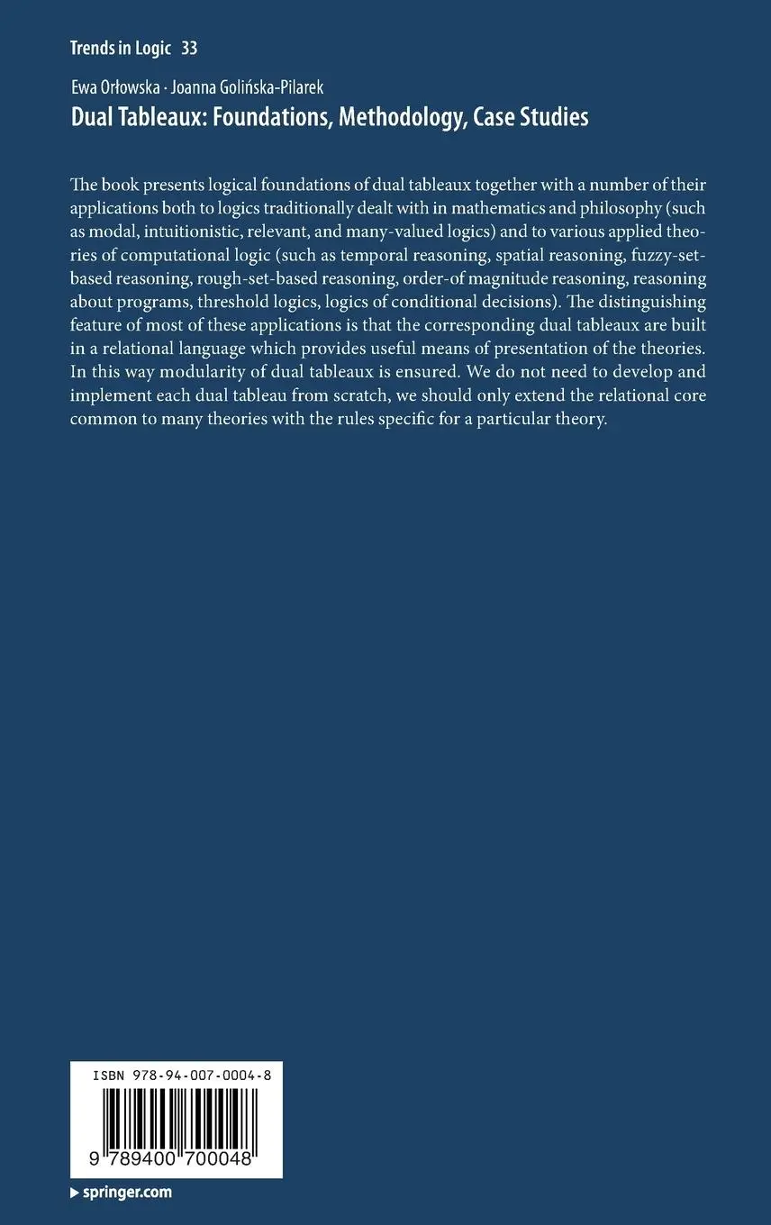 Rückseite: 9789400700048 | Dual Tableaux: Foundations, Methodology, Case Studies | Buch | xvi
