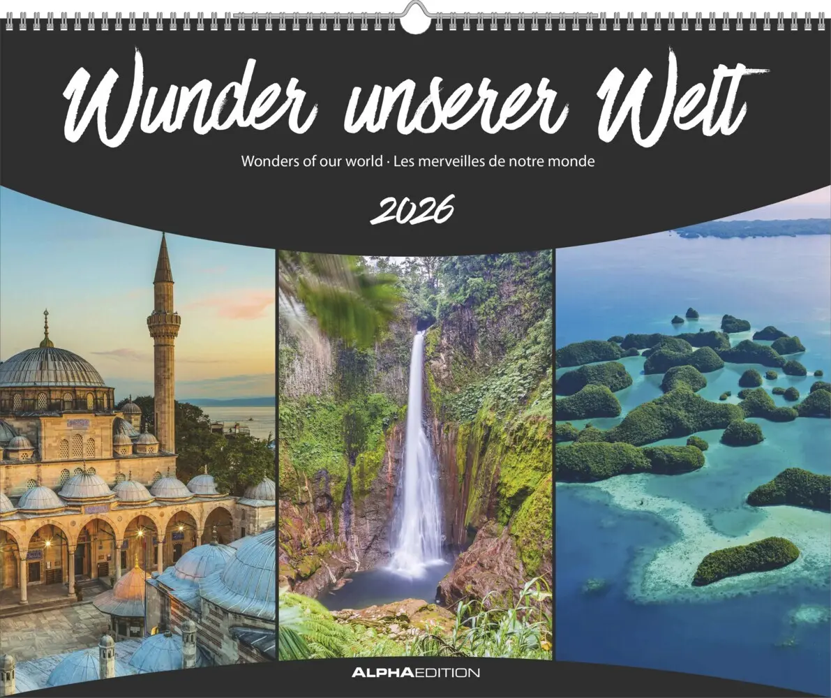 Cover: 4069095000148 | ALPHA EDITION - Wunder unserer Welt 2026 - 52 x 42,5 cm | Kalender