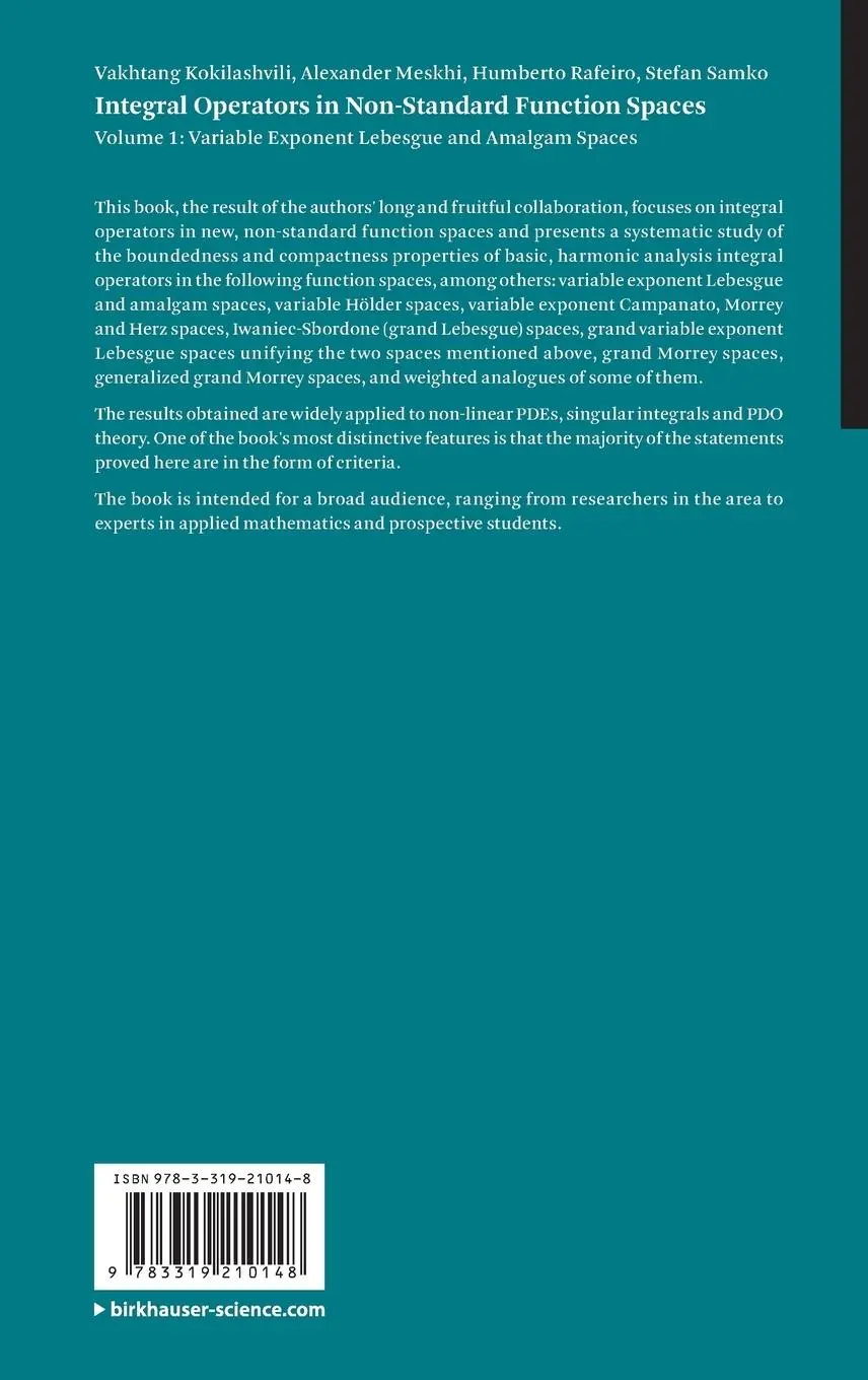 Rückseite: 9783319210148 | Integral Operators in Non-Standard Function Spaces | Buch | xx | 2016