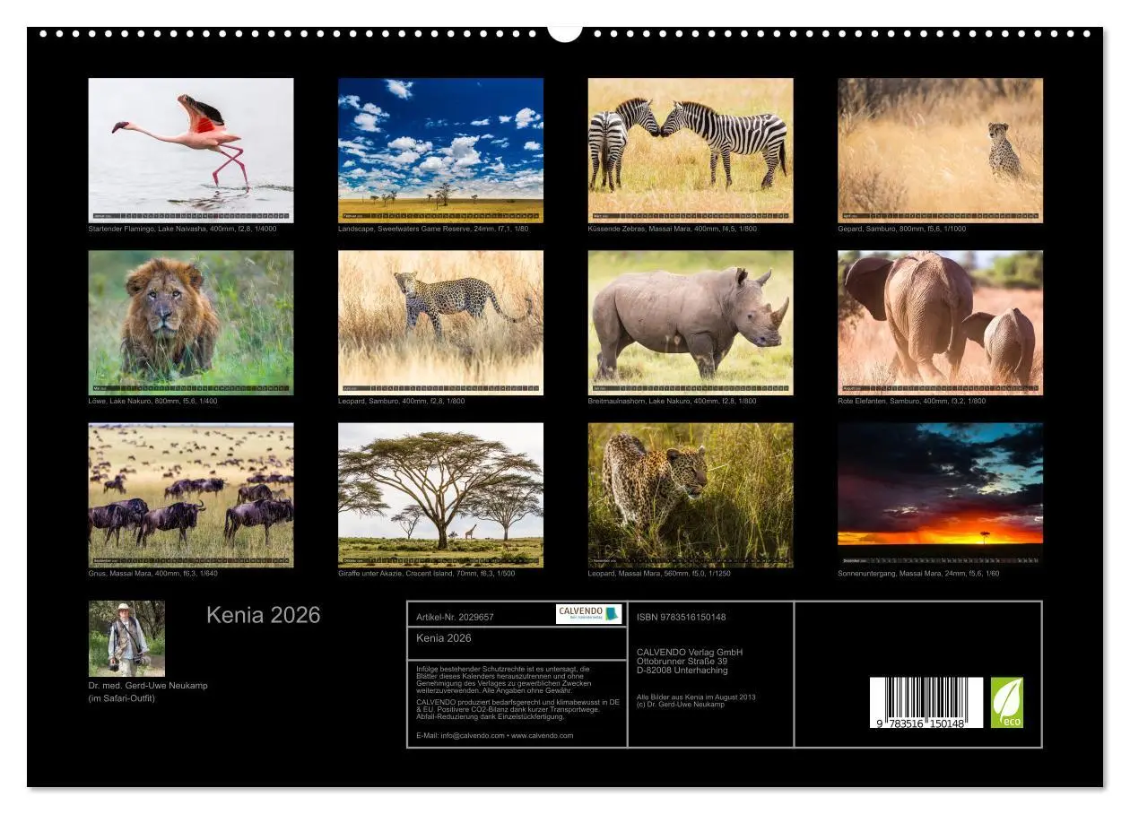 Bild: 9783516150148 | Kenia 2026 (hochwertiger Premium Wandkalender 2026 DIN A2 quer),...
