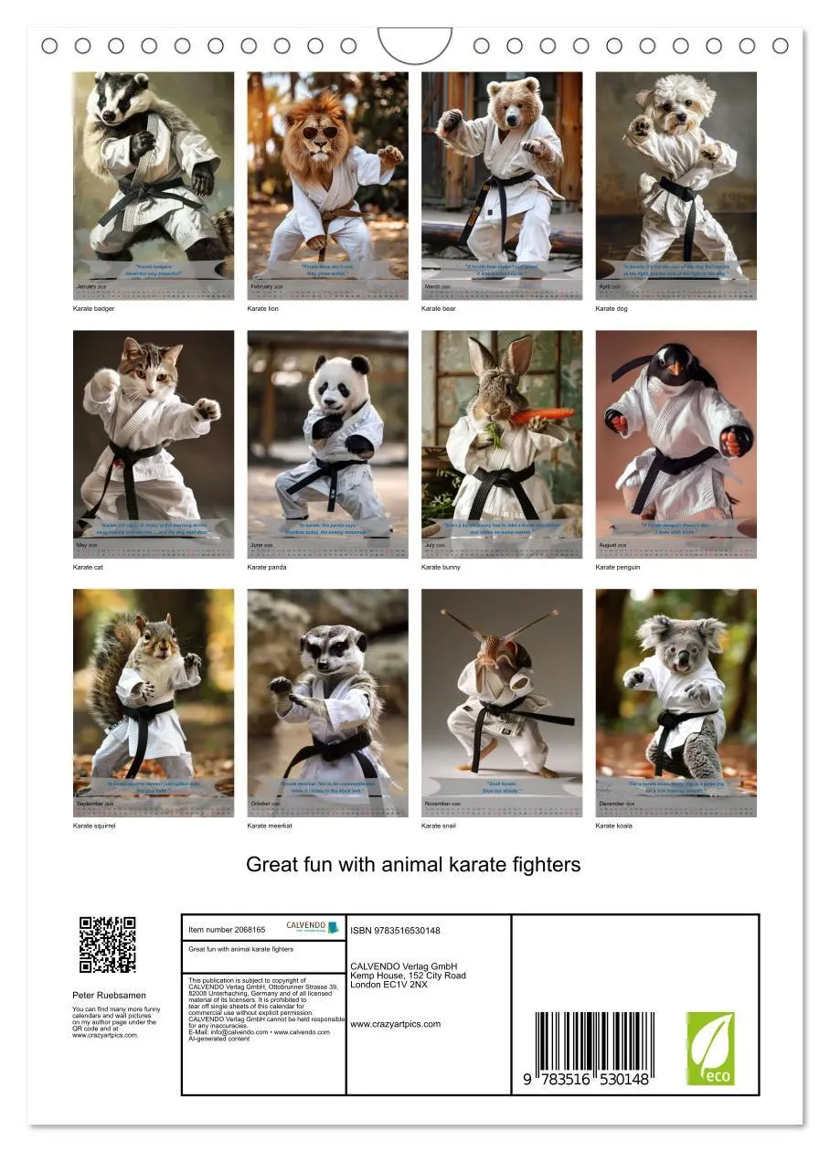 Bild: 9783516530148 | Great fun with animal karate fighters (Wall Calendar 2026 DIN A4...