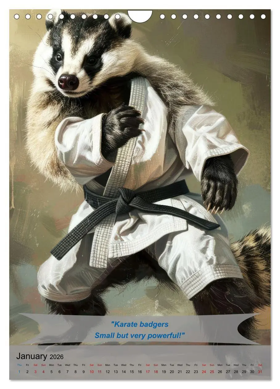 Bild: 9783516530148 | Great fun with animal karate fighters (Wall Calendar 2026 DIN A4...